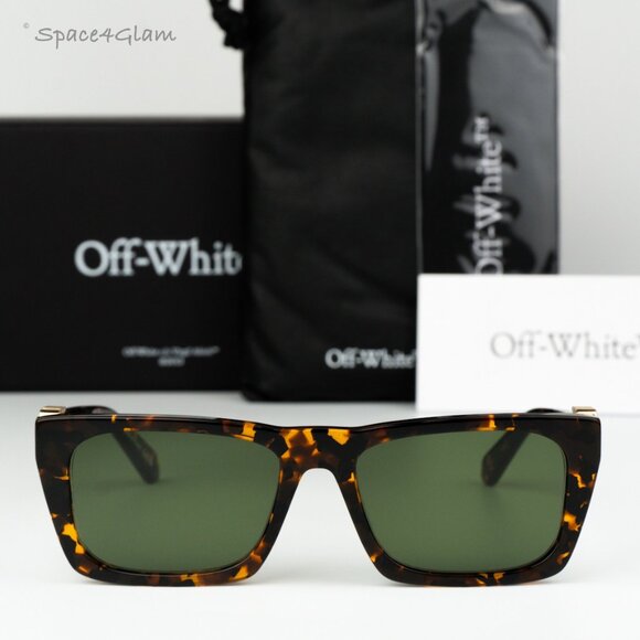 Off-White Other - Off-White Men Sunglasses Havana Green Square OERI13E ALBANY 6055 NEW AUTHENTIC